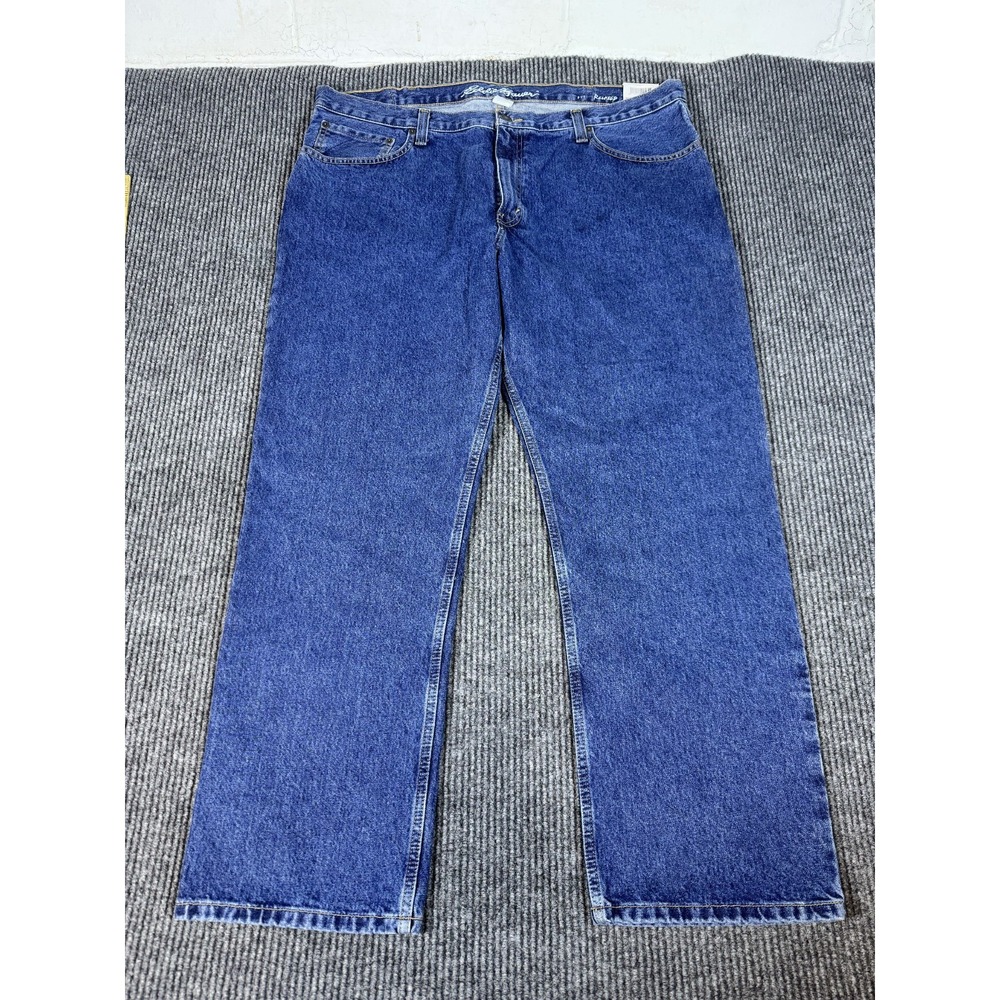 Eddie Bauer Jeans Mens 42x30 Baggy Medium Wash Mid Rise Relaxed Fit Straight Leg